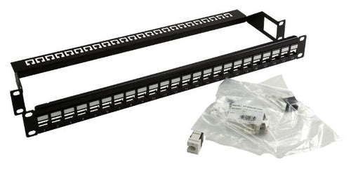 PP-C6AUTP-24 - DYNAMIX PP-C6AUTP-24 - Cat6A 180 Unshielded Keystone Patch Panel 24 Port w/ Cable Management 1U