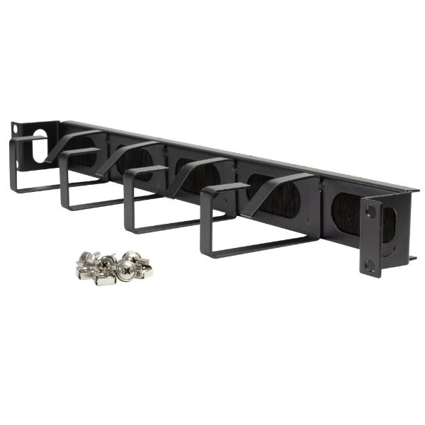 DYNAMIX PP-CMRES01 - 1RU 19 40mm Recessed Brush Cable Management Bar Dims 44 x 88 x 485mm w/ Cage Nuts