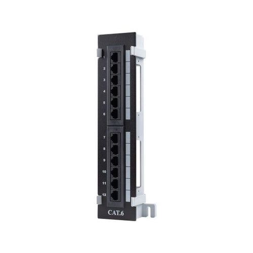PP-MINI12-C6B - DYNAMIX PP-MINI12-C6B - Mini 1U RJ45 12 Port Patch Panel Cat6 T568A & T568B Wire Dims: L 254mm W 60mm D 40mm