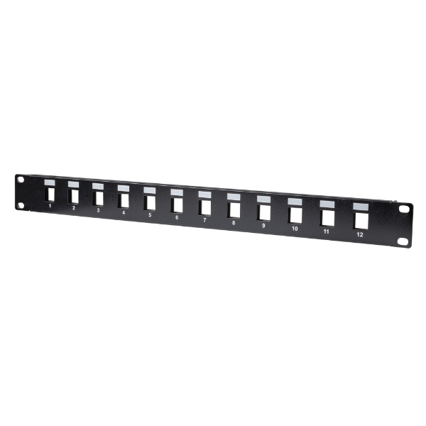 DYNAMIX PP-UK-12 - 19'' 12 Port Unloaded Patch Panel Keystone Inserts 1RU