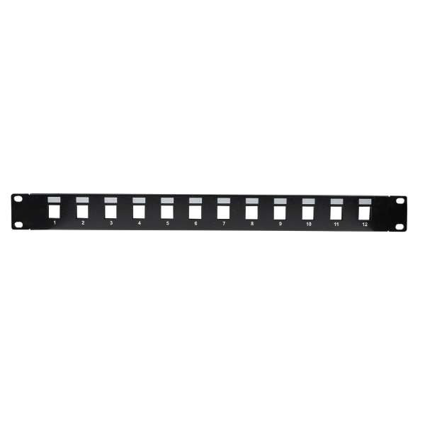 DYNAMIX PP-UK-12 - 19'' 12 Port Unloaded Patch Panel Keystone Inserts 1RU