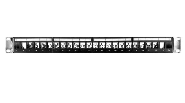DYNAMIX PP-UK-24RMV2 - 24 Port 19'' 1RU STP / UTP Unloaded Keystone Patch Panel w/ Rear Cable Management
