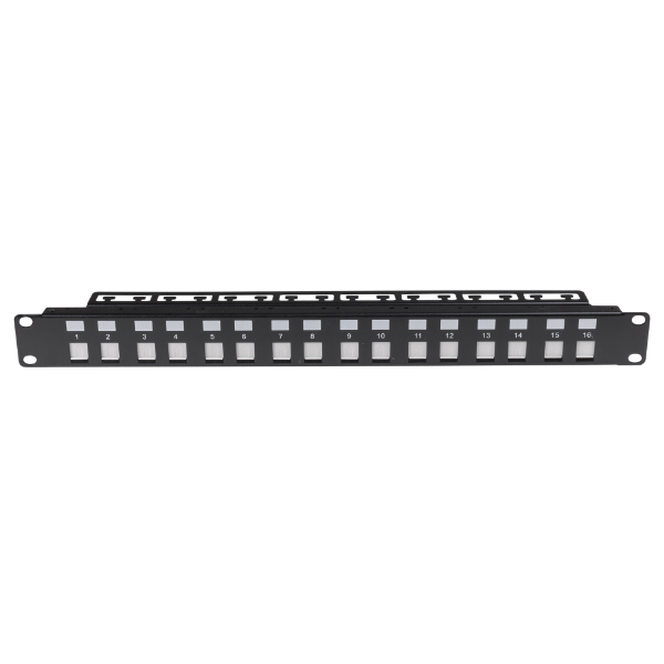 DYNAMIX PP-UKS-16 - 16 Port Unloaded Patch Panel Shuttered Keystone Inserts 1RU