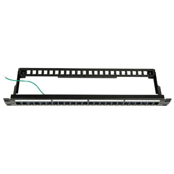 DYNAMIX PP-UKSTP-24RMB - 24 Port 19'' 1RU STP / UTP Unloaded Keystone Patch Panel w/ Rear Cable Management