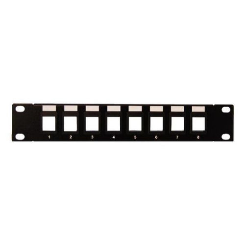 PP10-UKS-8 - DYNAMIX PP10-UKS-8 - 10'' 8 Port Unloaded Keystone Jack Patch Panel for 10'' Cabinet R10 Series