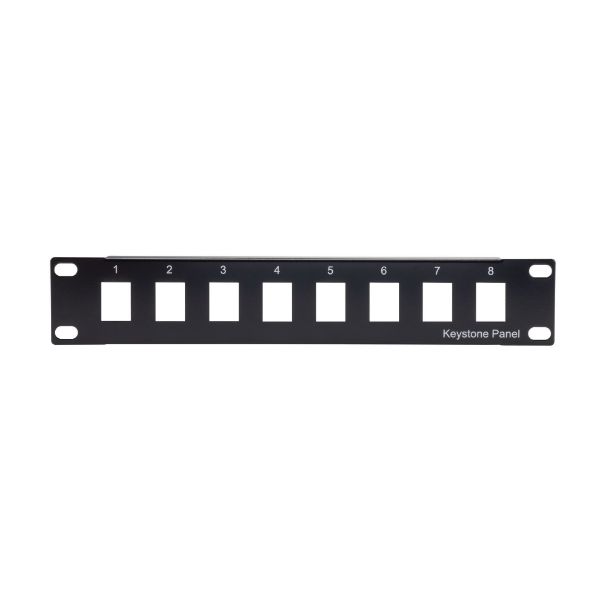 DYNAMIX PP10-UKS-8 - 10'' 8 Port Unloaded Keystone Jack Patch Panel for 10'' Cabinet R10 Series