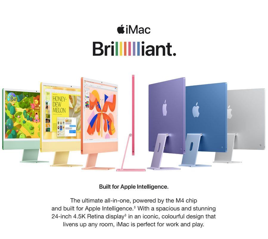 MWUE3X/A - Apple 24" iMac 4.5K: M4 chip 8C CPU 8C GPU, 16GB, 256GB SSD - Green