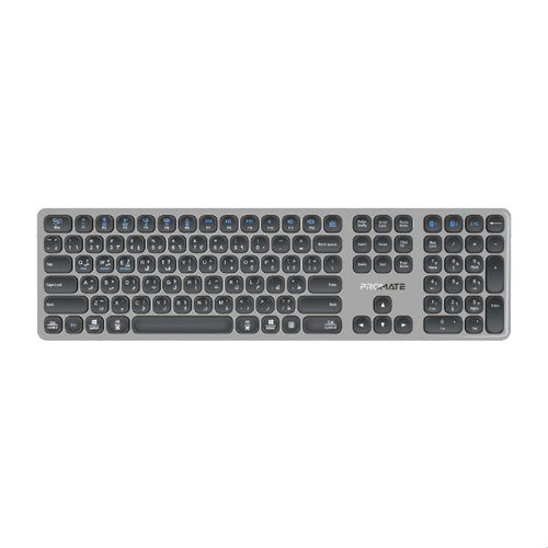 PROKEYS-XS - PROMATE PROKEYS-XS - Full-Size Triple-Mode Wireless Keyboard with Scissor Keys & Silent Keys, Angled Kickstand