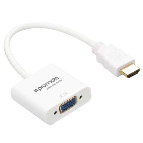 PROLINK-H2V-WHT - PROMATE PROLINK-H2V-WHT - HDMI (Male) to VGA (Female Display Adaptor Kit. Supports up to 1920x1080@60Hz.