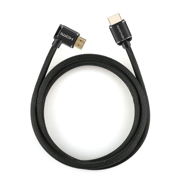 PROMATE PROLINK4K1-150 - 1.5m 4K HDMI cable. Right Angle 4K Ultra HD. 24K Gold plated connectors.