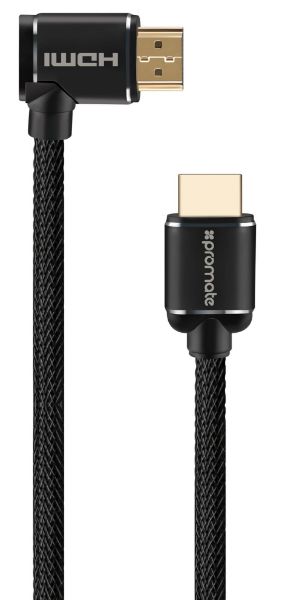 PROMATE PROLINK4K1-300 - 4K HDMI right angle 24K Gold plated. High-Speed Ethernet. 3D. Mesh Braided