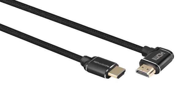 PROMATE PROLINK4K1-500 - 5m 4K HDMI right angle Cable. 24K Gold plated Ethernet. 3D support