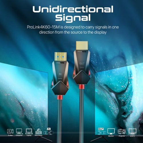 PROLINK4K60-15M - PROMATE PROLINK4K60-15M - 15m Ultra-High Definition (UHD) 2.0 HDMI Cable. Supports 4K@60Hz (4096x2160).