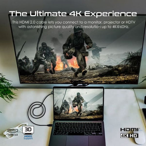PROLINK4K60-3M - PROMATE PROLINK4K60-3M - Ultra-High Definition (UHD) 2.0 HDMI Cable. Supports 4K@60Hz (4096x2160).