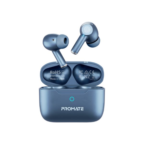PROMATE PROPODS-BL - In-Ear HD Bluetooth Earbuds with Intellitouch & 400mAh Charge Case & Microphone