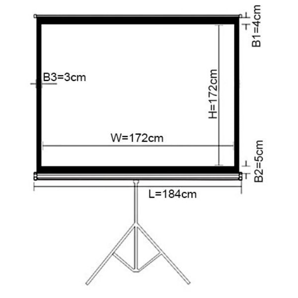 BRATECK PSDB96 - 96'' Projector screen w/ Tripod Perfect for education commercial presentations