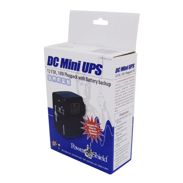POWERSHIELD PSDCMIN12-18 - Mini UPS 12V DC/1.5A 18W Output w/ Long Life Li-ion Battery