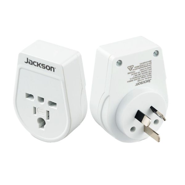 JACKSON PTA878M - Slim Inbound Travel Adaptor for use in NZ/AUS USA UK & Japanese Plugs