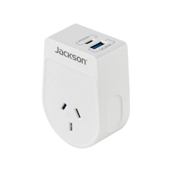 PTA8809USBPD20W - Jackson Move Outbound USA + Canada 20W USB-A + USB-C Travel Adaptor