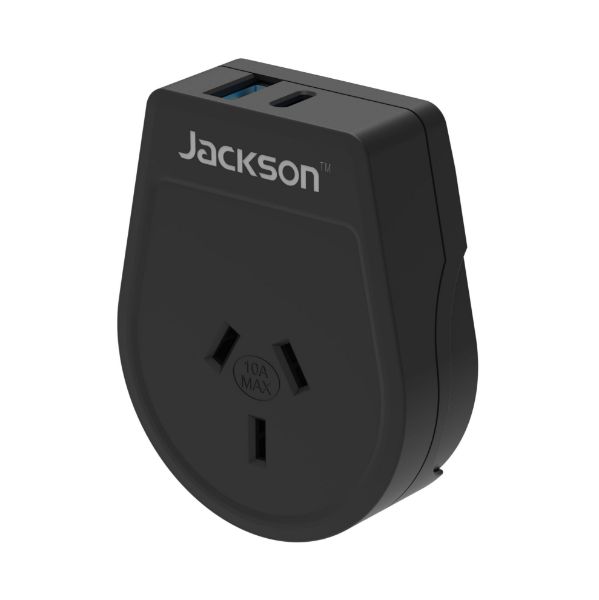 JACKSON PTA8809USBPD - Outbound 20W PD Travel Adapter USB-A/C Ports NZ/AUS Plugs for use in USA Canada and more