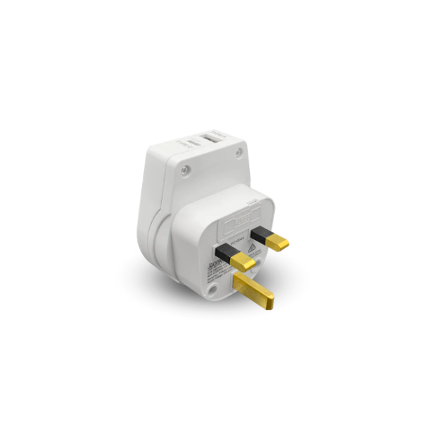 JACKSON PTA8811USBMC - Slim Outbound Travel Adaptor 1x USB-A & 1x USB-C (2.1A) Charging Ports.