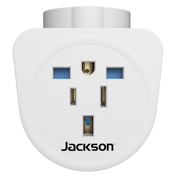 JACKSON PTAMULTI2 - Inbound Travel Adaptor Surge Protection. Converts US UK & European plugs to NZ/AUS.