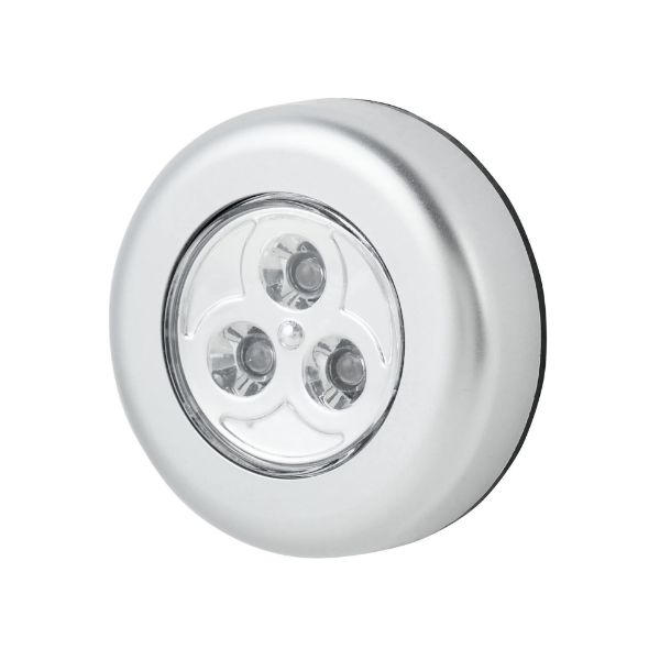 JACKSON PTPLIT3L - Triple Pack LED Push Light. 3 x AAA Batteries per Light Includes Peel & Stick