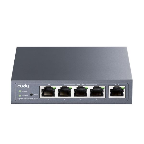 CUDY R700 - Powerful Gigabit Multi-WAN VPN Router for Home & Office. 1x GbE WAN 3x GbE WAN/LAN