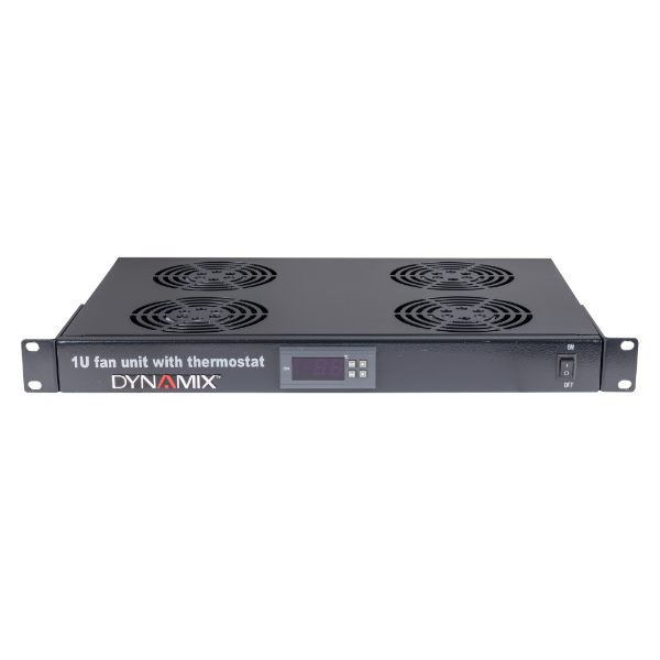 DYNAMIX RAFT-DT - 1U Fan Unit w/ Digital Thermostat 4x Fans 19'' Installation. 290mm Deep