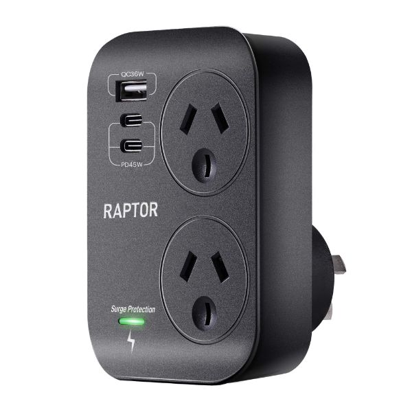 JACKSON RAP245 - Raptor 2 Way Adaptor 2x USB-C 45W PD 1x 36W USB-A Ports