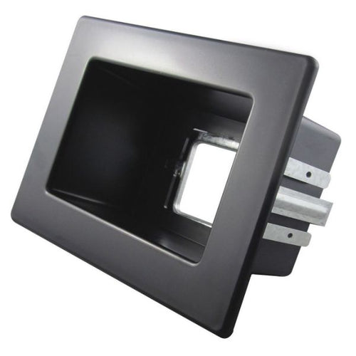 RECWP1BK - RECESSED RECWP1BK - Single Black Wall Box 1x GPO Slot Stud or Floating Gib New or Retrofit Install