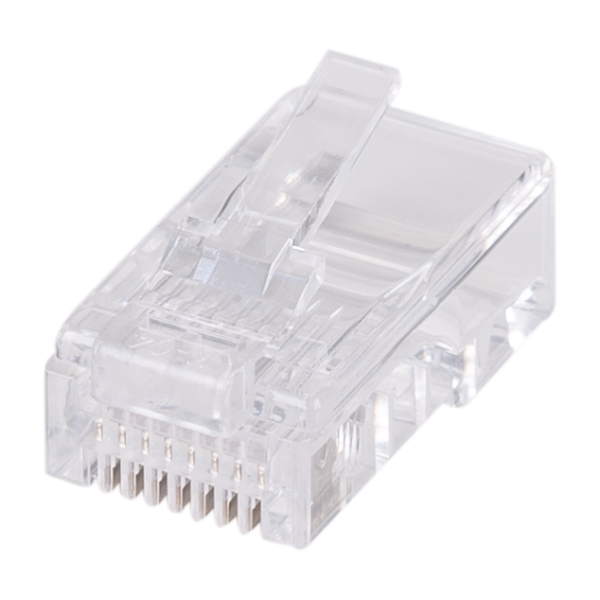 DYNAMIX RJ-45-20 - RJ45 Plug 20pc Bag 8P8C Modular Plug Flat & Standed 50 Micron