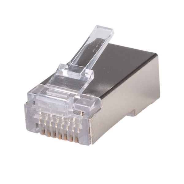 DYNAMIX RJ-45-C6RSH-20 - Cat6 RJ45 20pc Bag 8P8C Modular Plug 50 Micron w/ Insert Stranded Shielded Round