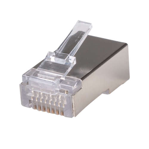 RJ-45-C6RSH-20 - DYNAMIX RJ-45-C6RSH-20 - Cat6 RJ45 20pc Bag 8P8C Modular Plug 50 Micron w/ Insert Stranded Shielded Round
