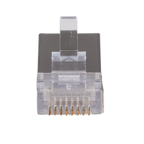 RJ-45-C6RSH-20 - DYNAMIX RJ-45-C6RSH-20 - Cat6 RJ45 20pc Bag 8P8C Modular Plug 50 Micron w/ Insert Stranded Shielded Round