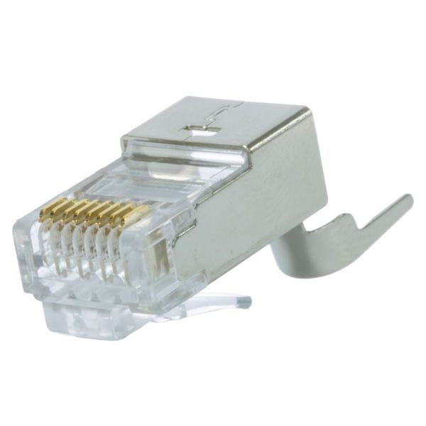 DYNAMIX RJ-45-C6SR23-JAR - RJ45 Cat6/6A/7 23AWG Solid Shielded Round Modular Plug 50pc Jar