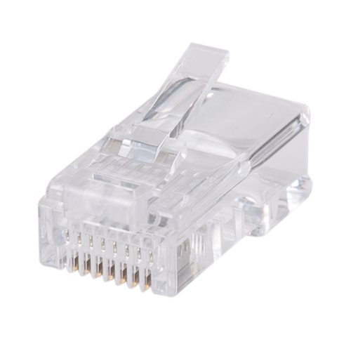RJ-45-SR-20 - DYNAMIX RJ-45-SR-20 - RJ45 Plug 20pc Bag 8P8C Modular Plug 50 Micron Compatible w/ Stranded & Solid