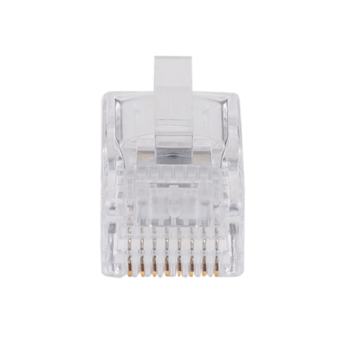 RJ-45-SR-20 - DYNAMIX RJ-45-SR-20 - RJ45 Plug 20pc Bag 8P8C Modular Plug 50 Micron Compatible w/ Stranded & Solid
