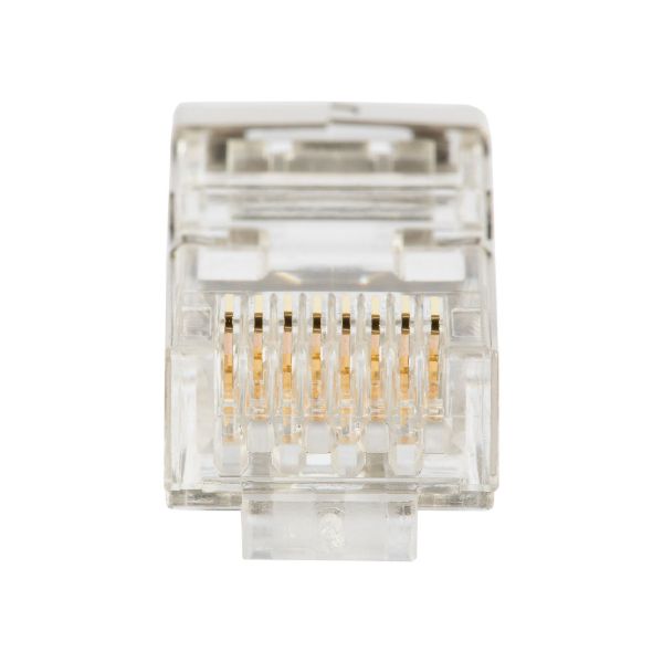 DYNAMIX RJ-45PTC6S-100J - Cat6 STP Internal Ground Push Through Plug 100pc Jar Solid/Stranded