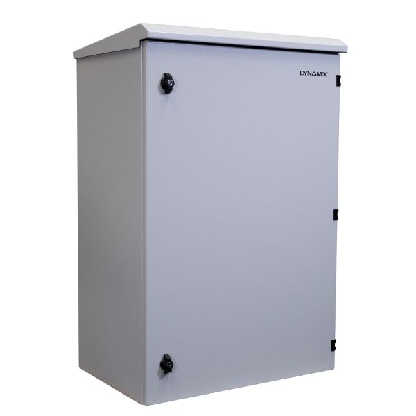 DYNAMIX RODW18-400 - 18RU Outdoor Wall Mount Cabinet 611x425x915mm (WxDxH). IP65 Rated Lockable Front Door