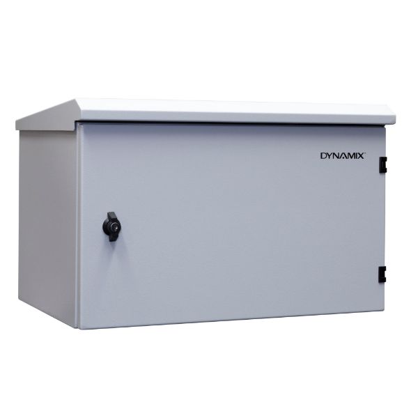 DYNAMIX RODW6-600 - 6RU Outdoor Wall Mount Cabinet External Dims 600Wx600Dx6U IP65 Rated Lockable Front Door