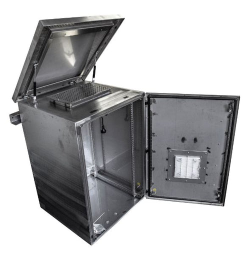 RODWSS9-400FK - DYNAMIX RODWSS9-400FK - 9RU Stainless Vented Outdoor Wall Mount Cabinet (611x425x x515mm). SUS316 Stainless