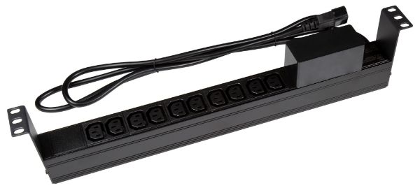 DYNAMIX RPR-IEC-10A10H - 10 Outlet Horizontal Power Rail (10A IEC C13) 6KA C-Curve Circuit Breaker