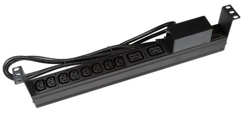 RPR-IEC-16A10H - DYNAMIX RPR-IEC-16A10H - 10 Outlet Horizontal Power Rail (8x 10A IEC C13 & 2x 16A IEC C19). 6KA C-Curve Circuit