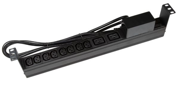 DYNAMIX RPR-IEC-16A10H - 10 Outlet Horizontal Power Rail (8x 10A IEC C13 & 2x 16A IEC C19). 6KA C-Curve Circuit