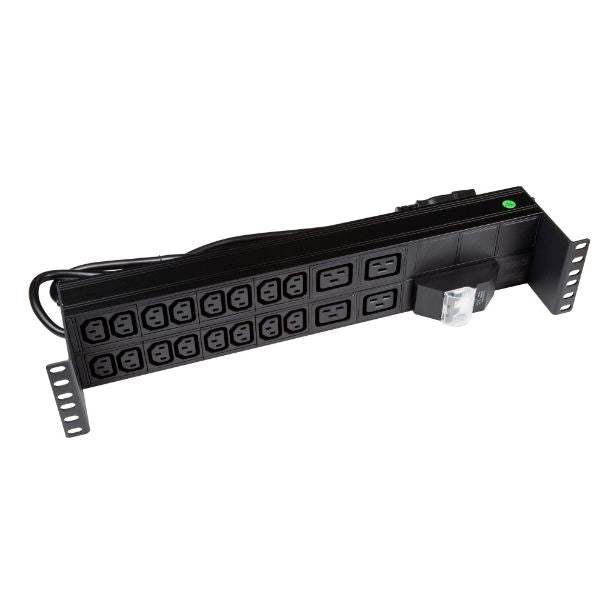 DYNAMIX RPR-IEC-16A20H - 20 Outlet Horizontal Power Rail 16x 10A IEC C13 & 4x 16A C19. w/ 6KA C-Curve Circuit