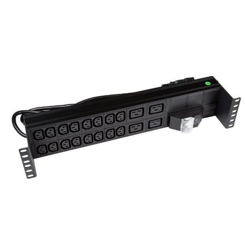 RPR-IEC-16A20H - DYNAMIX RPR-IEC-16A20H - 20 Outlet Horizontal Power Rail 16x 10A IEC C13 & 4x 16A C19. w/ 6KA C-Curve Circuit