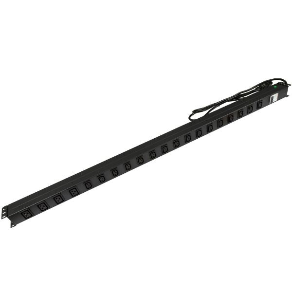 DYNAMIX RPR-IEC-16A20V - 20 Outlet Vertical Power Rail (16x 10A IEC C13 & 4x 16A IEC C19). w/ 6KA C-Curve Circuit