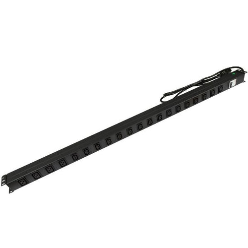 RPR-IEC-16A20V - DYNAMIX RPR-IEC-16A20V - 20 Outlet Vertical Power Rail (16x 10A IEC C13 & 4x 16A IEC C19). w/ 6KA C-Curve Circuit