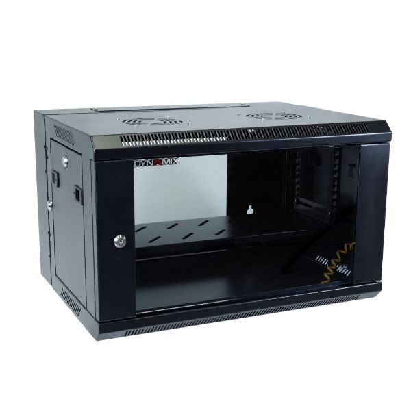 DYNAMIX RSFDS6 - 6RU Universal Swing Wall Mount Cabinet. Back mount supplied Left & Right Hinges